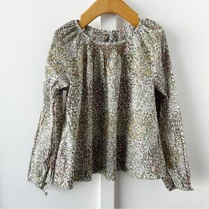 JACADI green floral blouse